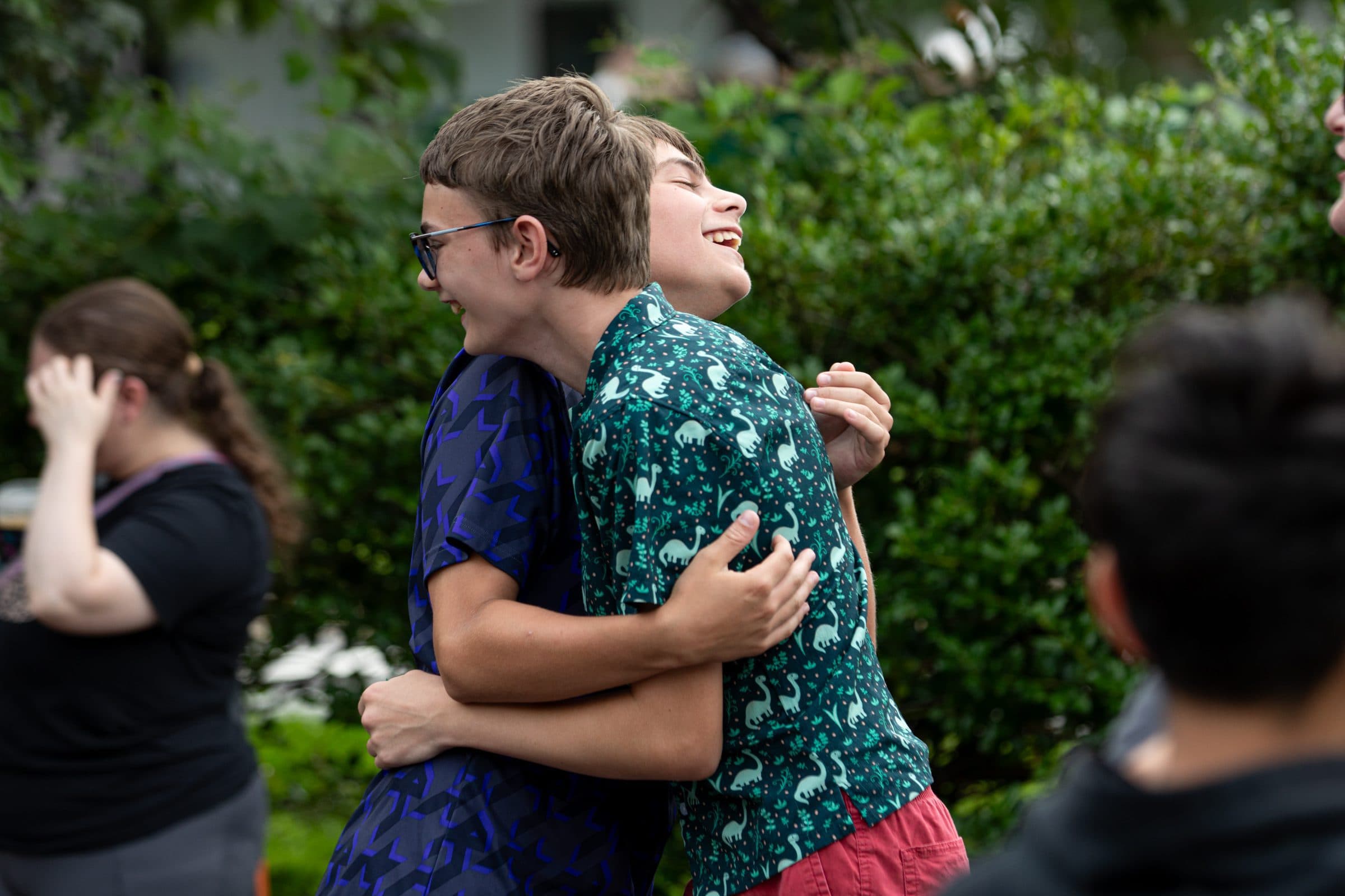 Students laughing together outdoors
