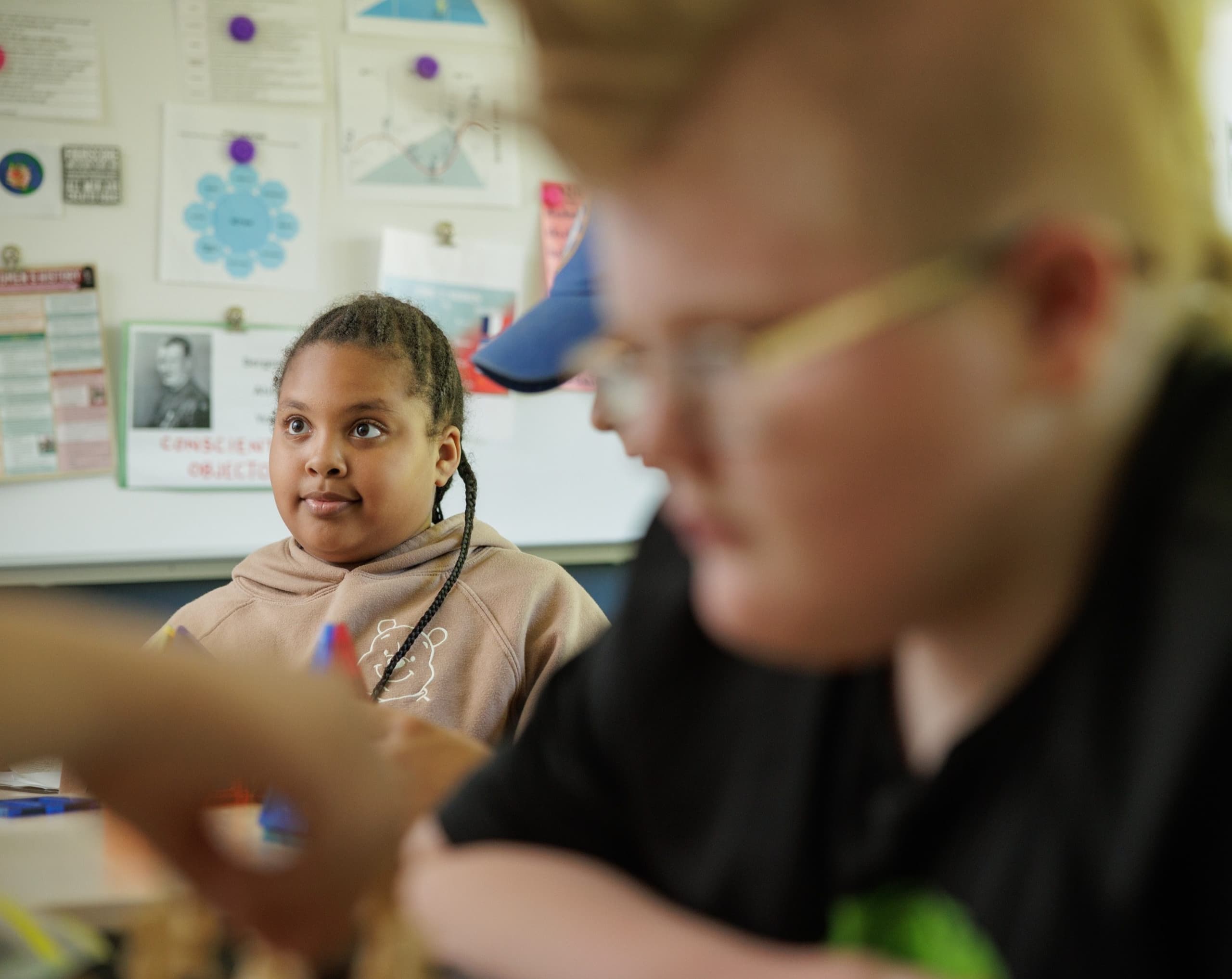 Student listening during a classroom lesson