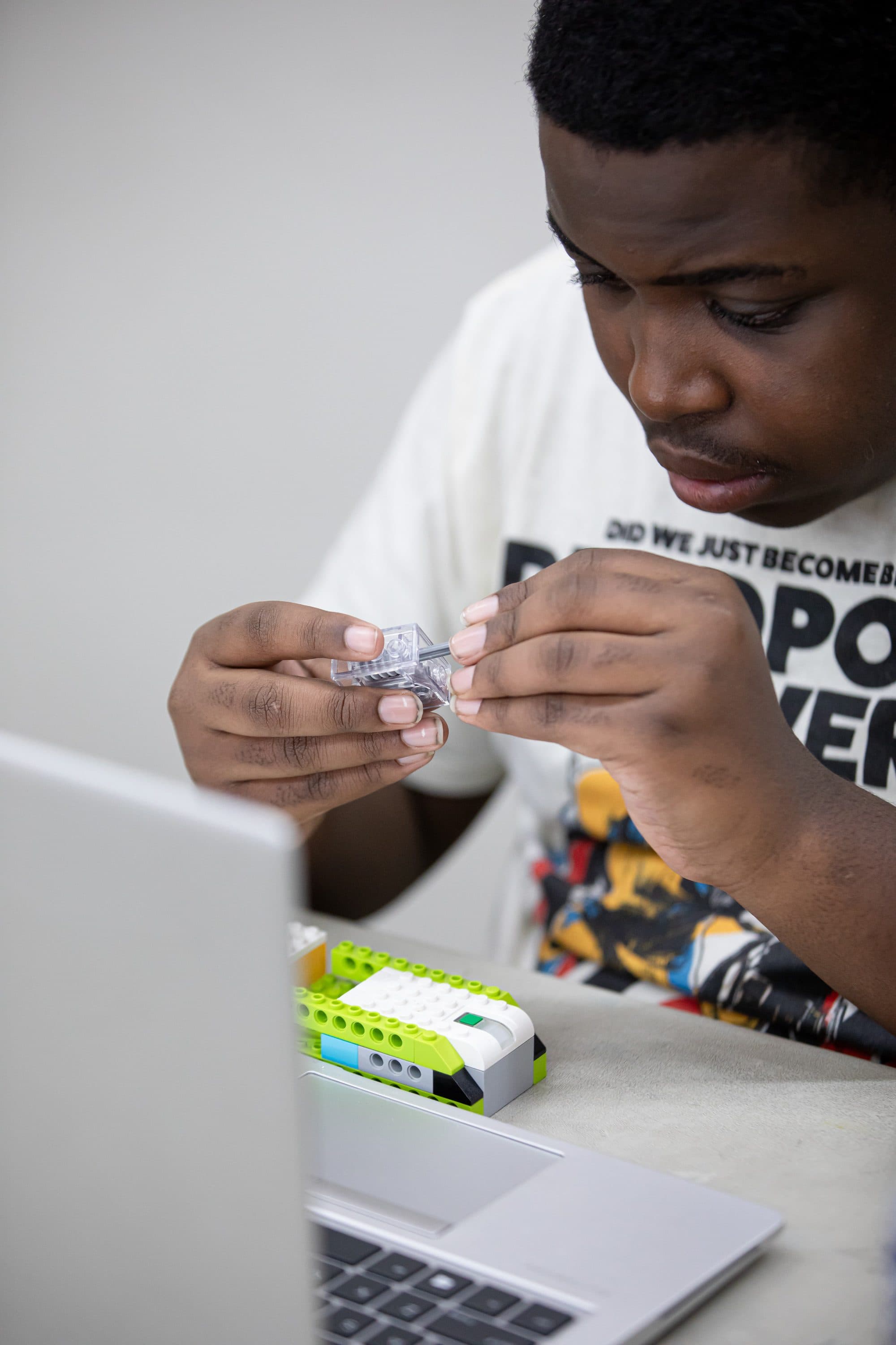 Student practicing fine motor skills